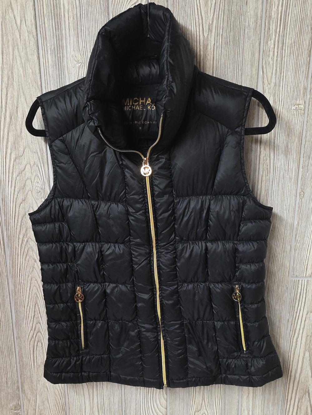 MICHAEL Michael Kors Black Quilted Down Filled Puffer Vest Womens Size Small